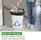 Delka Heavy Duty Black Bin Bags – Extra Strong, Leak-Proof Plastic Liners – Ideal for Kitchen, Home, DIY & Garden, Household, Office & Catering – Made from 100% Recycled Material (100L, 25 Pack)