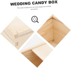 SOESFOUFU Wooden Wedding Candy Box 15x15x8cm Pull-out Favor Case Portable Stylish Wooden Candy Container for Bridesmaid and Party Supplies