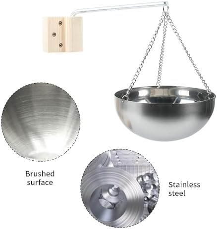 Sauna Aromatherapy Bowl, Stainless Steel Sauna Aroma Bowl Essential Oil Cup Wall Mount with Adjustable Swing Arm Sauna Accessories for Personal or Home Spas Sauna (Round 20cm)