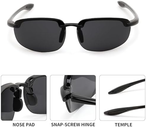 FEISEDY Sports Sunglasses for Men Women TR90 Rimless Frame for Running Fishing Driving B0349