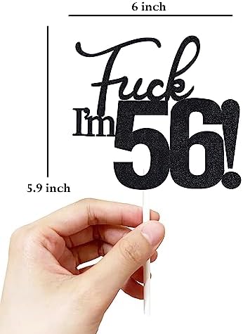 56 Cake Toppers, 56 Birthday Cake Toppers-Black Glitter, Funny 56th Cake Topper for Men,56 Cake Topper For Women, 56th birthday decorations,56th Birthday Cake Topper Fifty six