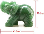 Carved Healing Crystals Gemstones Elephant Statue Figurine Collectible Decor 1.5 inches (Green Aventurine)