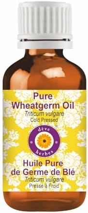 Deve Herbes Pure Wheatgerm Oil (Triticum vulgare) Cold Pressed 100ml (3.38 oz)