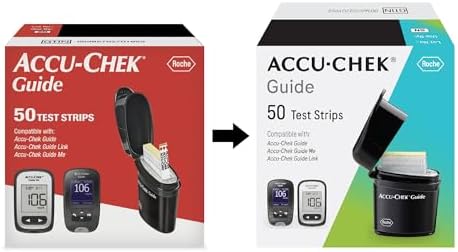 Accu-Chek Guide Glucose Test Strips for Diabetic Blood Sugar Testing (Pack of 50)