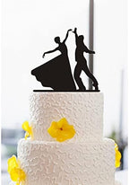 Ballroom Dancing Cake Topper Silhouette Wedding Cake Topper Acrylic Bride And Groom Cake Topper Funny Wedding Toppers Cake Decoration