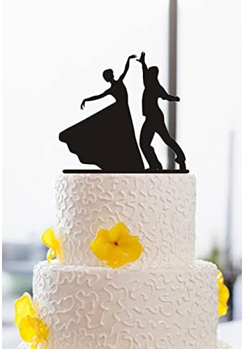 Ballroom Dancing Cake Topper Silhouette Wedding Cake Topper Acrylic Bride And Groom Cake Topper Funny Wedding Toppers Cake Decoration