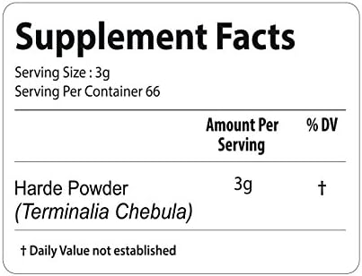 bixa BOTANICAL Haritaki Powder | Terminalia Chebula | 200 Grams / 7 OZ | Gluten Free, Steam Treated, Vegan, 100% Pure.