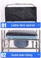 Elderly Commode Chair, Height Adjustable Commode Chair, Non-Slip Shower Chair, Bedside Commode Chair with Removable Commode Chair (B)