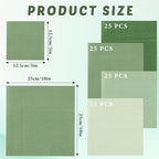 Layhit 100 Pcs Cocktail Napkins Disposable Beverage Napkins Square Paper Dessert Tissue for Wedding Birthday Celebration Party Supplies(Sage Green,5 x 5 Inch)