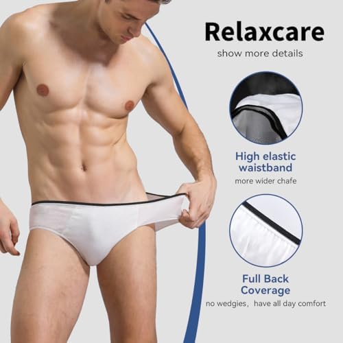 10 Packs Mens Disposable Underwear Briefs,100% Cotton Portable Brief Panties for Travel Spa Hospital Emergencies