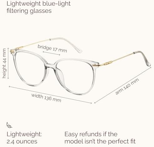 Gaoye Blue Light Blocking Glasses Women/Men, Fashion Cat Eye Fake Eyeglasses UV Ray Filter Computer Gaming Glasses (Black+Transparent)