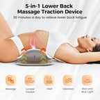 Quadruple Fusion Lower Back Massager for Back & Sciatica Pain Relief, Back Stretcher for Spinal Decompression, Lumbar Traction Device with Rocking Stretch & Height Adjust, Relaxation & Exercise Gift