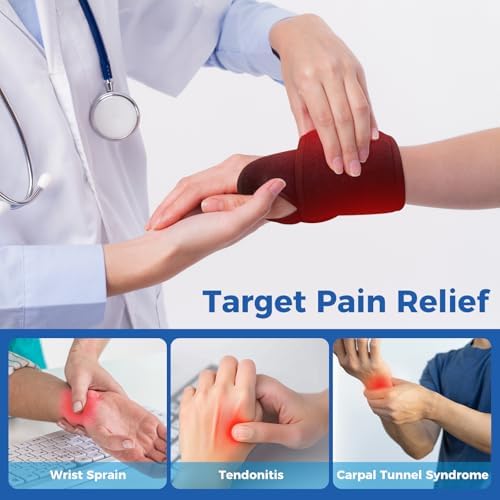 Wrist Heating Pad, Heated Wrist Wrap for Pain Relief, Heated Wrist Brace with 30 Mins Auto-Off, 3000mAh Battery, 3 Heating Modes(Black)