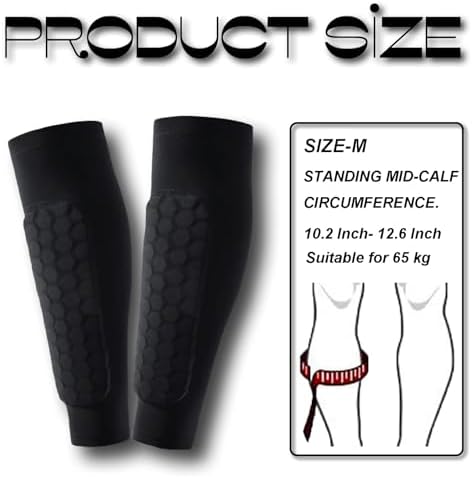 Soccer Shin Guards Shin Pads for Kids Youth Adult, Shin Guards Calf Compression Sleeve with Honeycomb Pads, Lightweight Calf Protective Gear for Football Soccer