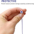 Sonew 2Pcs Eyelash Extension Tweezer Holder Bracelet, Silicone Ring Tweezers Protector Wrist Band Lash Tweezers Holder Protector White