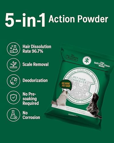 Pet Hair Dissolver for Washing Machine, Pet Hair Remover for Laundry, 96.7% Dissolution Rate, Dog Hair Remover, Cat Hair Remover, Up to 12 Months of Use, HE/Top/Front-Load Compatible, Septic Safe