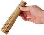 Bamboo Kitchen Wok Brush, 12 Inches Cleaning Whisk, Pot Scraper Scrubber for Cooking Skillet, 2 Pack