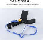 ESD Anti‑Static Strap, Anti Static Foot Heel Straps, 103-106Ω Adjustable Wrist Grounder Band with Fast Opening Clasp for Workshop Grounding, 6 Pieces