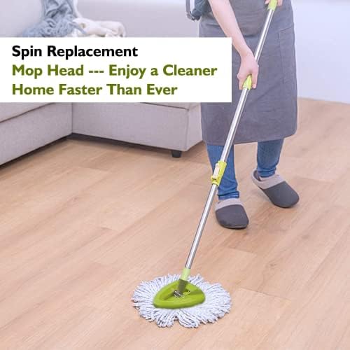 Qulable 4 Pack EasyWring Spin Mop Refill Replacement Heads - Microfiber, Compatible with Triangle Spin Mop, Multi-Surface Cleaning