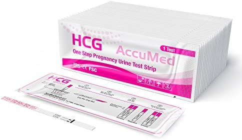 AccuMed Pregnancy (HCG) Test Strips Kit, Clear and Accurate Results, 99% Accurate, 50 Count