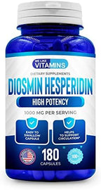 We Like Vitamins Diosmin Hesperidin 1000mg – 180 Capsules – 90 Day Supply - Diosmin and Hesperidin Supplement – Helps to Support Healthy Circulation, Veins, Capillaries, and Lymphatic Drainage