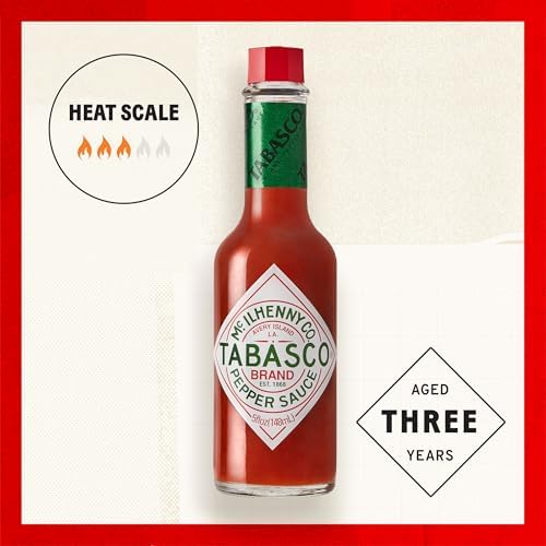 TABASCO Brand Original Red Pepper Hot Sauce, Medium Heat, Glass Bottle, Classic & Versatile Flavor, Three Simple Ingredients, Great for Dips, Tacos, Eggs, Pizza, Oysters & More, 5 Fl Oz (Pack of 1)