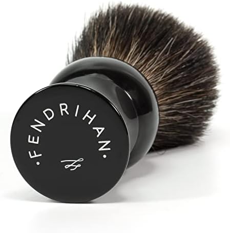 Fendrihan Pure Black Badger Shaving Brush with Black Handle