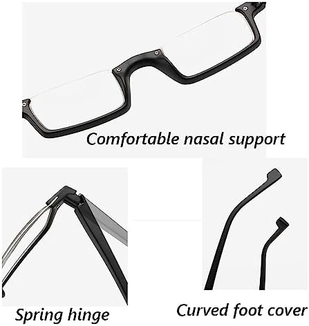 COKYIS Fashion Half Rim Reading Glasses Half Moon Presbyopic Glasses For Women Men Square Frame Computer Readers HD Readers