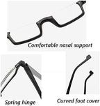 COKYIS Fashion Half Rim Reading Glasses Half Moon Presbyopic Glasses For Women Men Square Frame Computer Readers HD Readers