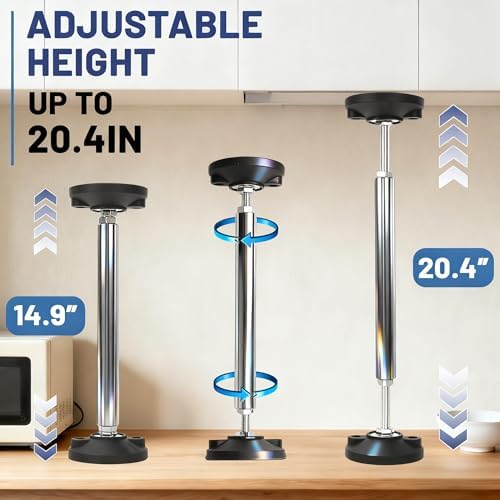 Qivine 2Pcs Telescopic Support Pole, Adjustable 11'' - 20'' Length Support Pole Rod, Stainless Steel Cabinet Jack Supports System with Up to 660 Lbs Rust-resistance for Cabinet Sofa Sink