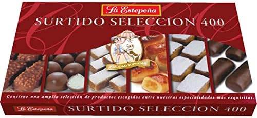 La Estepena Surtido Seleccion Mix of Mantecados, Polvorones, chocolates and mazapan- traditional Spanish Christmas sweet 400 Grs