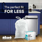 Plasticplace Custom Fit Trash Bags | Compatible with Simplehuman (x) Code N | (200 Count)│White Drawstring Garbage Liners 12-13 Gallon / 45-50 Liters│22.5" x 31.5"