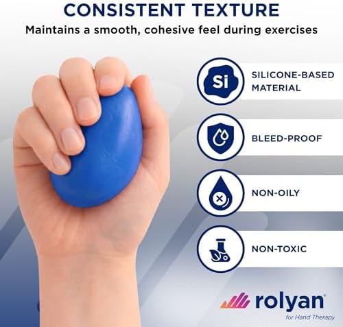 Sammons Preston Therapy Putty, Therapeutic Hand Exerciser, Theraputty for Finger and Hand Rehabilitation, Exercise Putty to Improve Hand Grip Strength, Occupational Therapy, 4 Ounce, Firm, Blue