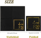 50PCS Cheers to 50 Years Cocktail Napkins, Black & Gold 50th Birthday Napkins,5x5 Inches 3-Ply Disposable Beverage Party Napkin for Birthday, Wedding, Anniversary