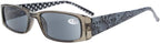 Eyekepper Spring Hinges Polka Dots Patterned Temples Rectangular Reading Sunglasses Sunshine Readers +1.25
