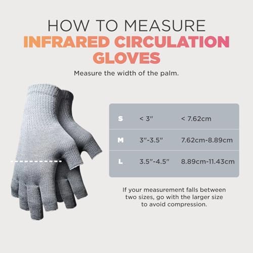 Incrediwear Fingerless Circulation Gloves Arthritis Gloves, Grey