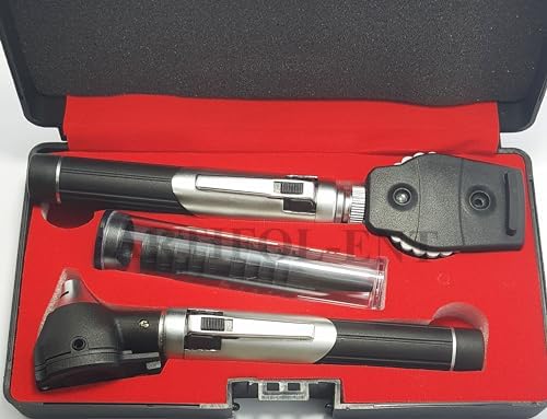 Student Home Use New Ent Otoscope Examination Kit Fiber Optic Diagnostic Set Black Color OS1015