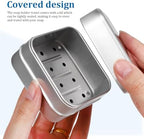 Amosfun 2pcs Aluminum Travel Soap Case Container with Lid: Portable Self-Draining Square Holder Soap Box 3 x 3 x 1.5 Inch for Camping Gym and Travel