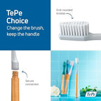 TePe Choice Soft Toothbrush with 3 Replaceable Heads, Gray