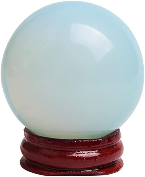 Acxico 1Pcs 40mm+ Opalite Sphere Polishing Quartz Crystal Ball Reiki Healing 1pc+Wooden Base
