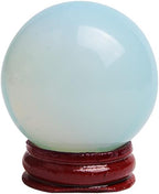 Acxico 1Pcs 40mm+ Opalite Sphere Polishing Quartz Crystal Ball Reiki Healing 1pc+Wooden Base