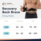 Copper Compression Back Brace. Copper Infused Lumbar Support for Lower Back Relief, Sciatica, Herniated Disc, Scoliosis, Pain & Strains. Adjustable & Breathable. Fits Men & Women (Waist 28" - 34")