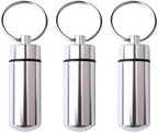 3 pcs Waterproof Aluminum Pill Box, Pocket Pill Storage Case Medicine Holder Medicine Case Tablet Container for Outdoor Travel Camping