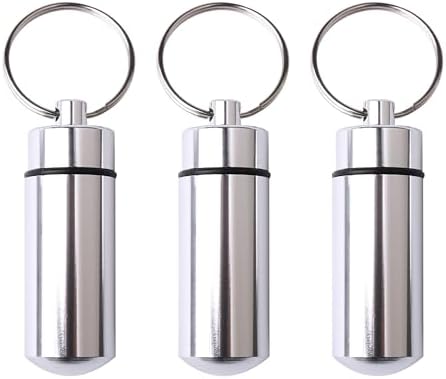 3 pcs Waterproof Aluminum Pill Box, Pocket Pill Storage Case Medicine Holder Medicine Case Tablet Container for Outdoor Travel Camping
