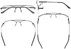 Eyekepper Half-Rim Womens Reading Glasses Memory Titanium Bendable Mens Readers (Black,+1.75)