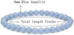 Angelstones Handmade Natural Healing Gemstone 6mm Round Beads Stretch Crystal Bracelet 7 Inch Unisex