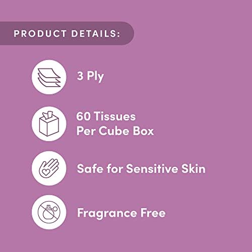 Amazon Aware 100% Bamboo Facial Tissues, 3-Ply, FSC Certified, 12 Pack, 60 Sheets Per Box, 720 Total