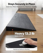 VEVOR 1.2" Rise Cuttable Threshold Ramp for Doorways, 35.4" Wide Natural Rubber Wheelchair Ramp, Non-Slip Solid Rubber Ramp with Double-Sided Tape for Doorways, Driveways, Bathroom, Smooth Tile