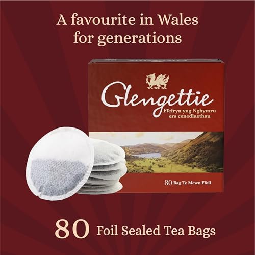 Glengettie Foil Tea Bags (80 Count Box, 250g)