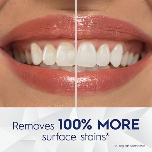 Crest 3D White Brilliance Vibrant Peppermint Teeth Whitening Toothpaste, 4.6 oz Pack of 3, Anticavity Fluoride Toothpaste, 100% More Surface Stain Removal, 24 Hour Active Stain Prevention